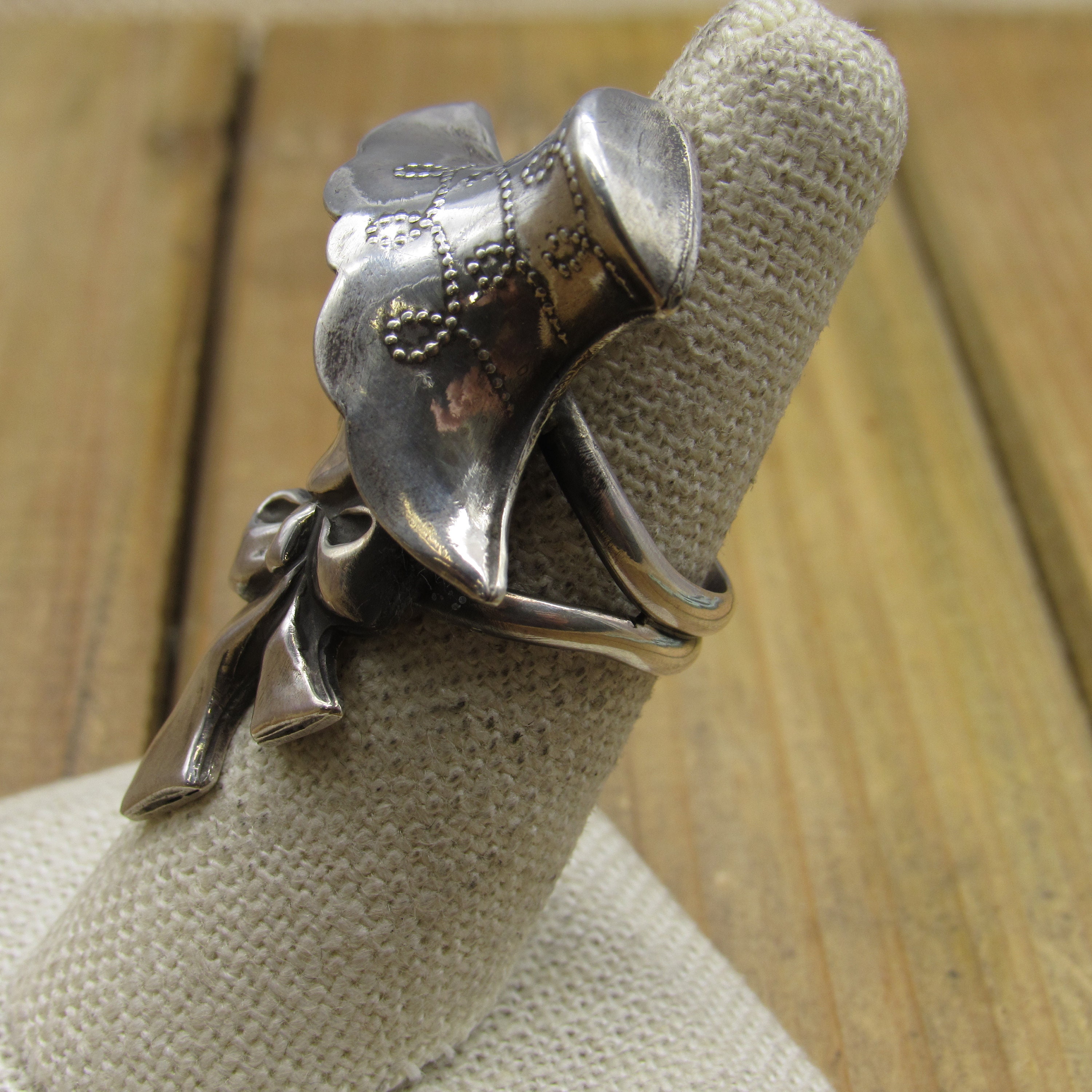 Vintage Sterling Silver Woman in Bonnet Side Profile