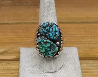 Vintage Navajo Sterling Silver Turquoise Ring – Southwestern Jewelry ...