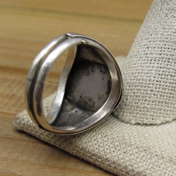 Men's Vintage Sterling Silver Oval Shaped Black O… - image 7