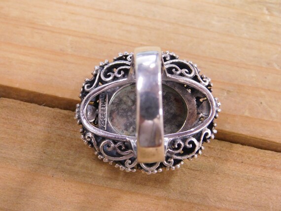 Incredible Sterling Silver Ring with Green Stone … - image 4