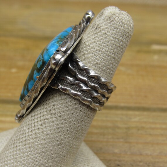 Sterling Silver Kingman Turquoise Ring Size 7.5 - Gem