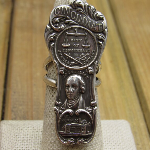 Long Repurposed Sterling Silver Statement Ring Si… - image 1