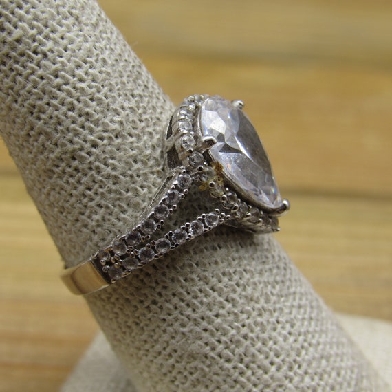 Vintage Sterling Silver and Teardrop-Shaped Cubic… - image 3