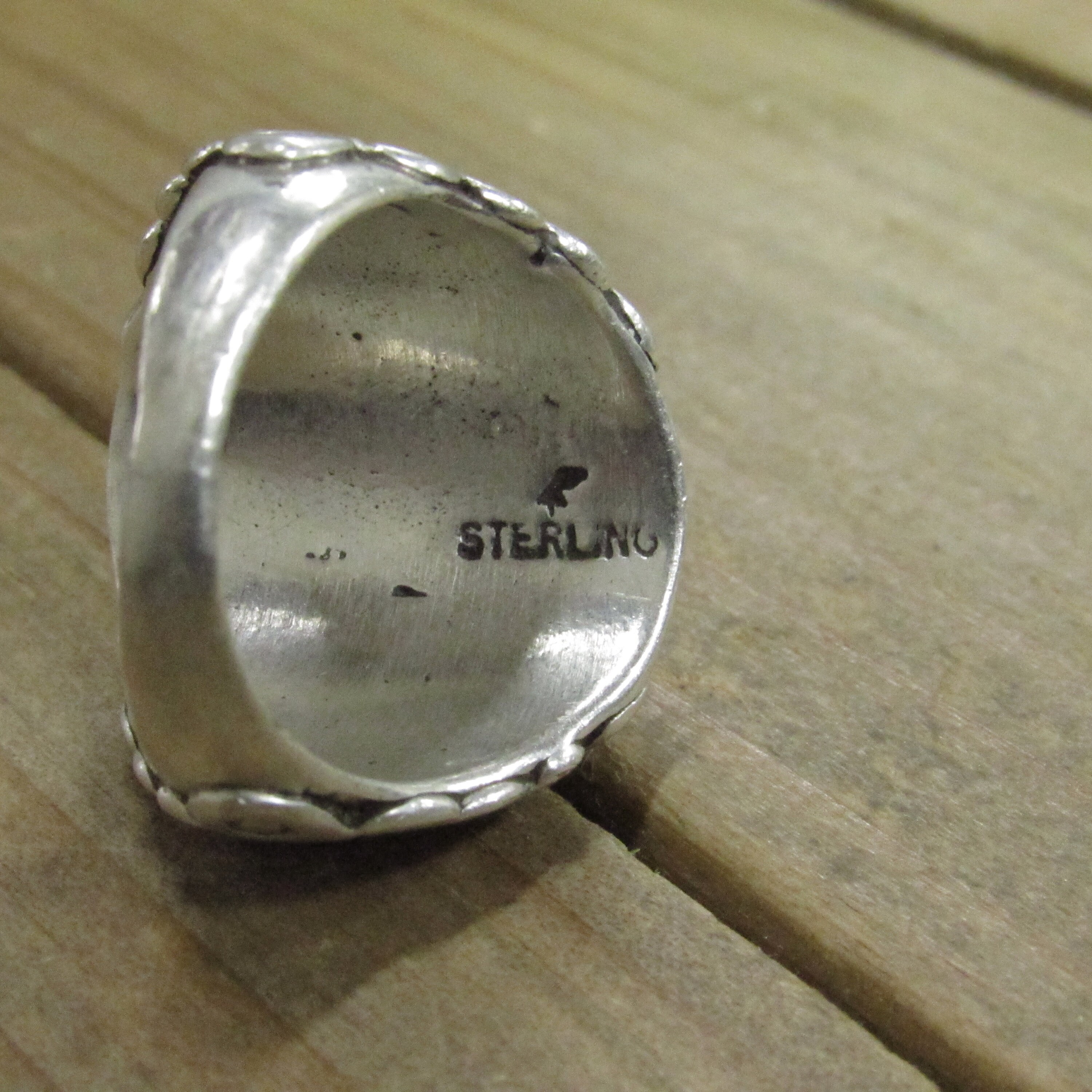 Silver Inlay Collection Vintage Sterling Silver Inlay Ring Size 8 - Etsy