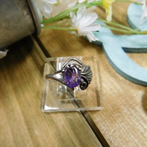 Vintage Sterling Silver Amethyst Ring Size 7.75