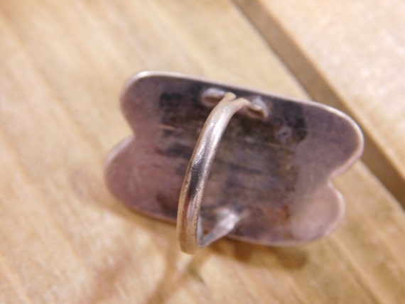 Shadowbox Turquoise Sterling Silver Ring Size 3.5 - image 4