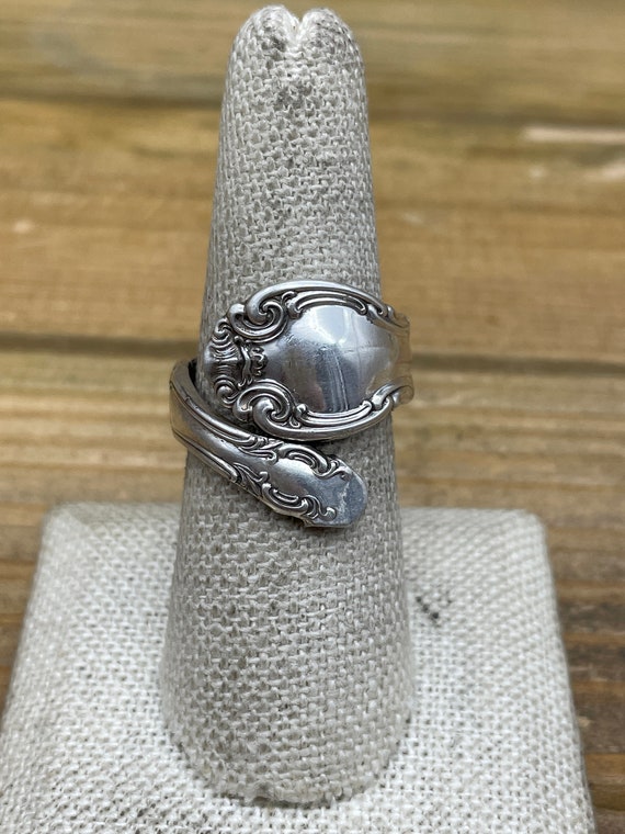 Vintage Sterling Silver Spoon Ring Size Adjustable