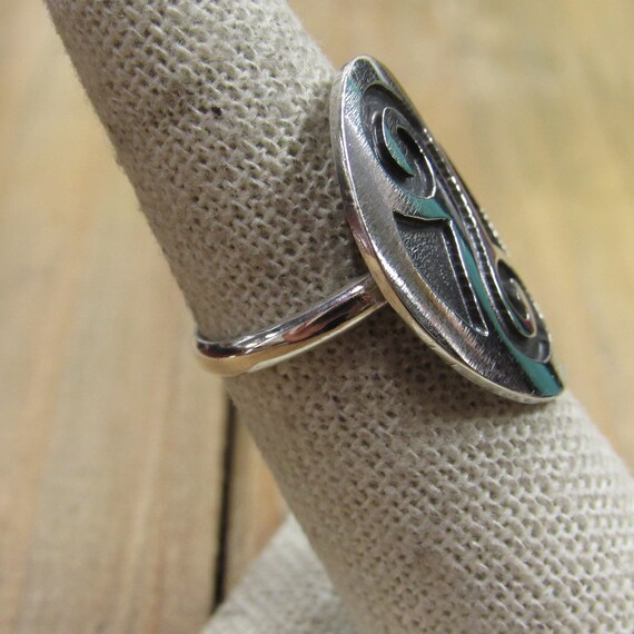 Vintage Sterling Silver Overlay Ring Size 6.5 - image 3