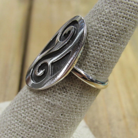 Vintage Sterling Silver Overlay Ring Size 6.5 - image 2