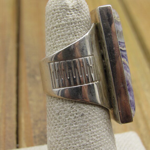 Large Rectangle Amethyst Sterling Silver Statemen… - image 2