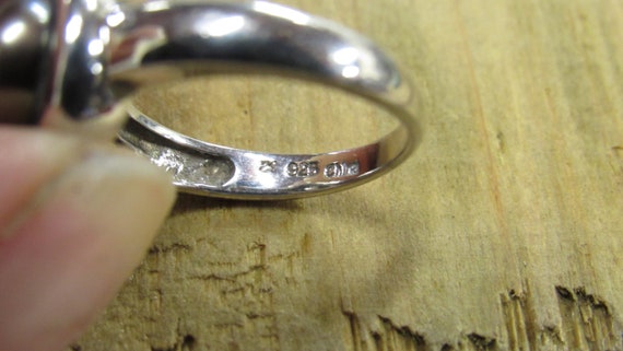 Vintage Sterling Silver Faux Pearl Ring Size 6.25 - image 4