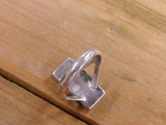 Sterling Silver Multi-Colored Inlay Ring Size 7.5 - image 4