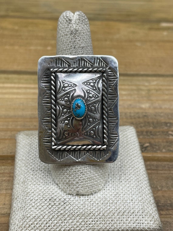 Vintage sterling silver rectangle-shaped - Gem