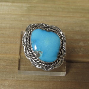 Vintage Sterling Silver Turquoise Ring Size 5.5