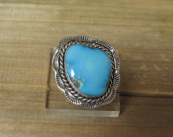 Vintage Sterling Silver Turquoise Ring Size 5.5