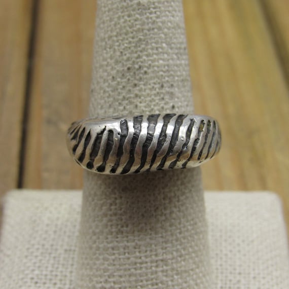 Heavy Vintage Sterling Silver Mexican Statement R… - image 1