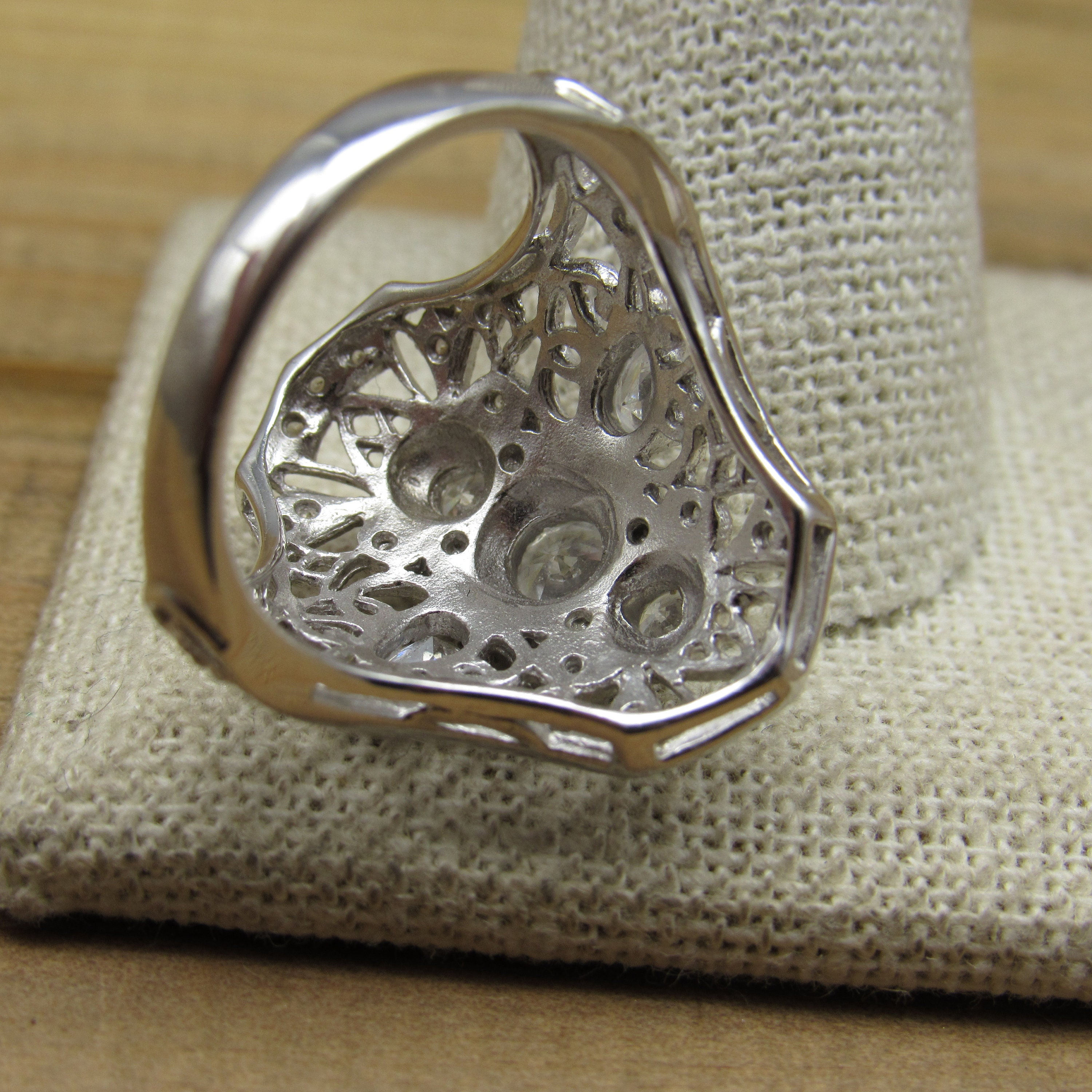 ⁡*⁡様 銀製　アンティーク　コンパクト Vintage Sterling Silver Victorian Style Cubic Zirconia Ring