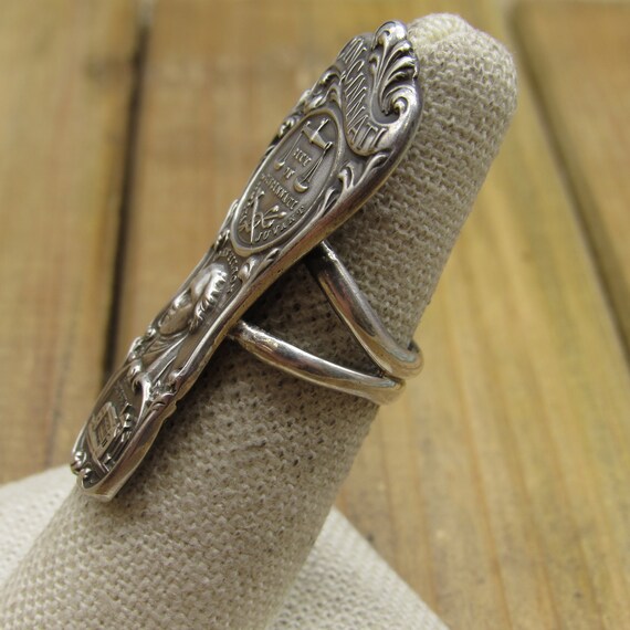 Long Repurposed Sterling Silver Statement Ring Si… - image 2
