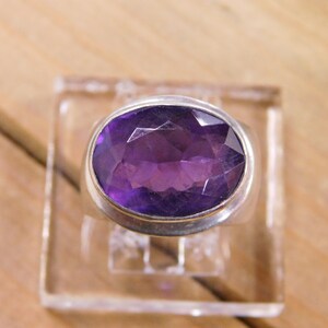 Sterling Silver Ring with Amethyst Stone Size 6.25