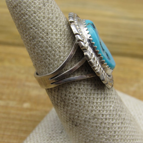 Classic Southwestern Sterling Silver Turquoise Ri… - image 3