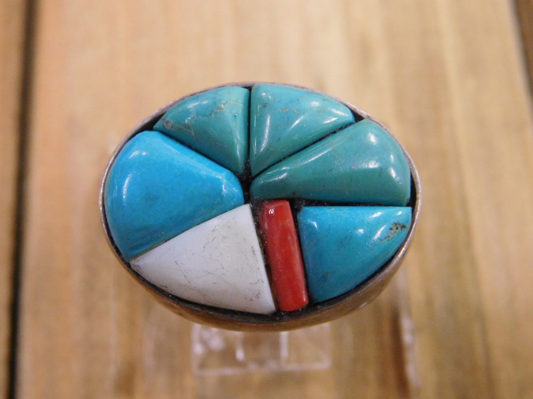 Beautiful Turquoise Coral and White Mother of Pearl Sterling Silver ...