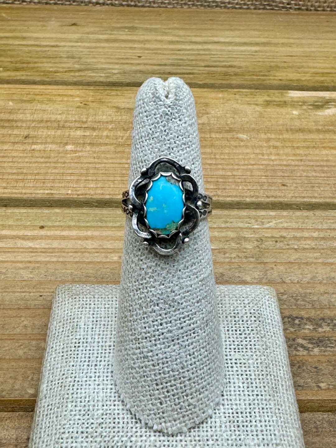 Vintage Sterling Silver Southwest Oval Turquoise Ring Size 6.25 - Etsy