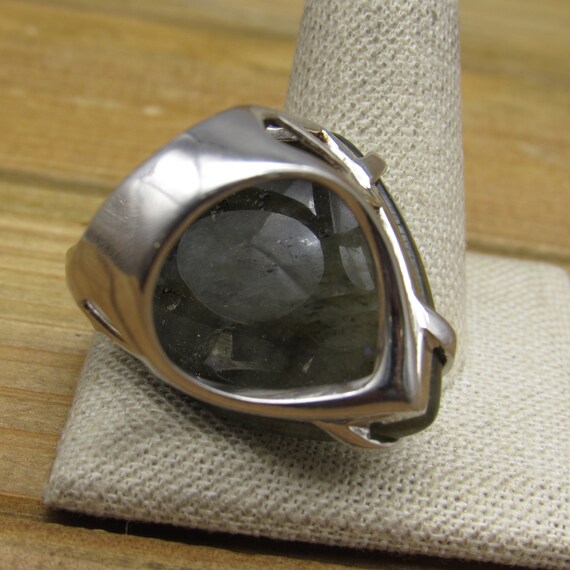 Heavy Sterling Silver Labradorite Statement Ring … - image 5