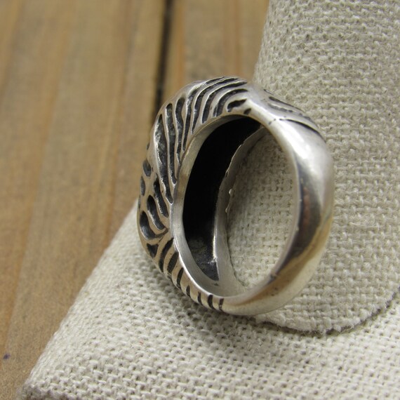Heavy Vintage Sterling Silver Mexican Statement R… - image 5