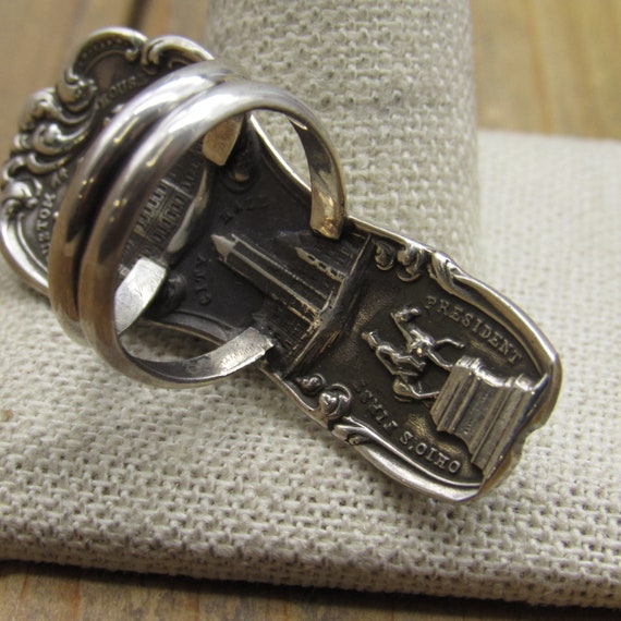 Long Repurposed Sterling Silver Statement Ring Si… - image 5