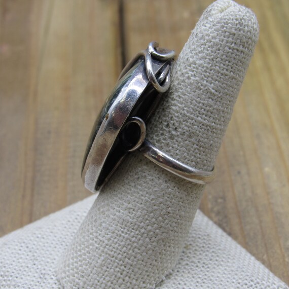 Amazing Vintage Sterling Silver Seraphanite Ring … - image 2