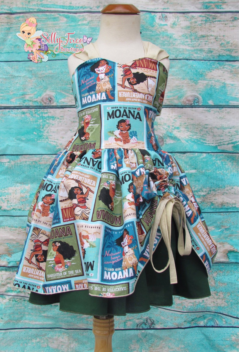 Girls Custom Moana Birthday Party Pageant Dress Outfit
