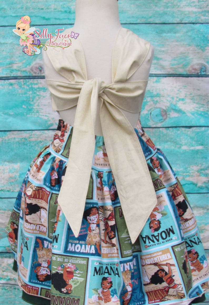 Girls Custom Moana Birthday Party Pageant Dress Outfit