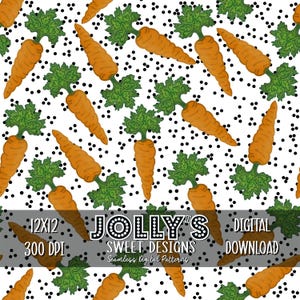 Motif carotte sans couture • Jardin de Pâques à pois Cottagecore