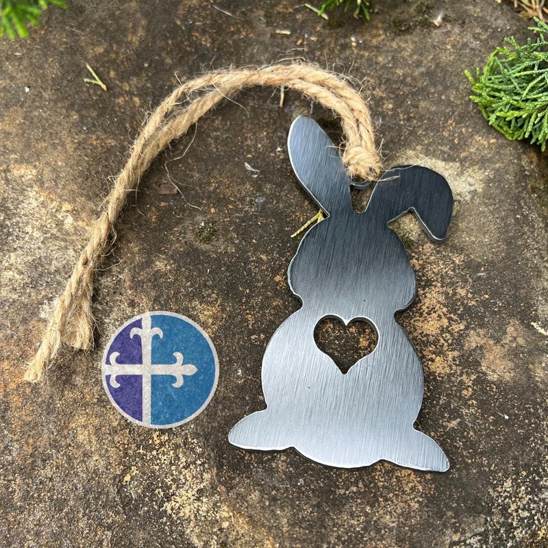 Rabbit and Heart Ornament - Etsy