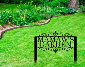 Custom Metal Staked Garden Sign | Custom Metal Name Sign | Metal Custom Garden Art | Metal Garden Sign | Yard Art Garden Decoration