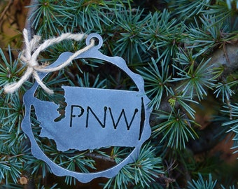 Pacific Northwest Washington Ornament | PNW Ornament | Outdoors Ornament | Christmas Ornament | Hiking Decor | Woods Decor | Forest Ornament