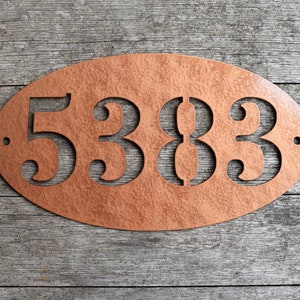 Metal Oval Horizontal Address Sign| Custom House Number Plaque |Address Plaque|Outdoor Sign|Mailbox Numbers| House Numbers