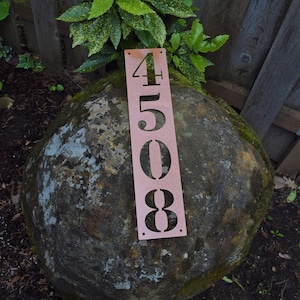 4.5&quot; Metal Vertical Address Sign | Personalized House Number Plaque | Address Plaque | Mailbox Sign | Metal House Numbers | Number Plaque