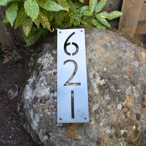 4.5&quot; Metal Vertical Address Sign | Personalized House Number Plaque | Address Plaque | Mailbox Sign | Metal House Numbers | Number Plaque