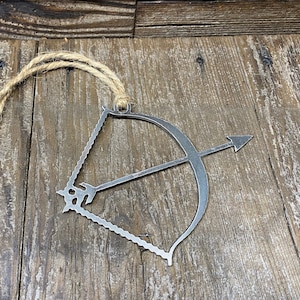 Bow & Arrow Ornament | Archery Ornament | Bow Hunter | Metal Ornament | Christmas Ornament | Deer Hunter Gift | Hunter Ornament