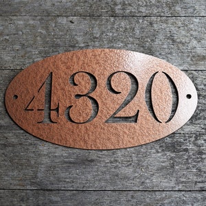 Baskerville Metal Oval Horizontal Address Sign| Custom House Number Plaque |Address Plaque|Mailbox Numbers| House Numbers