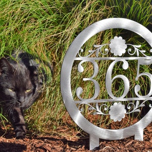 Staked Metal Outdoor Home Address Sign |Personalized House Number Sign| Address Plaque | Outdoor Sign|  House Number Plaque| Street Numbers