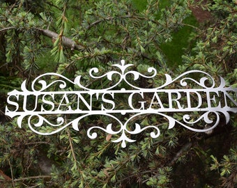 Custom Metal Garden sign | Custom Metal Name Sign| Custom metal Sign | Metal Custom Garden Art Metal Garden Sign Yard Art Garden Decoration