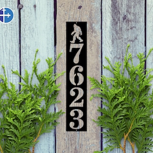 4.5&quot; Sasquatch Metal Address Sign | Personalized House Number Plaque | Address Plaque | Mailbox Sign | Metal House Numbers | Number Plaque