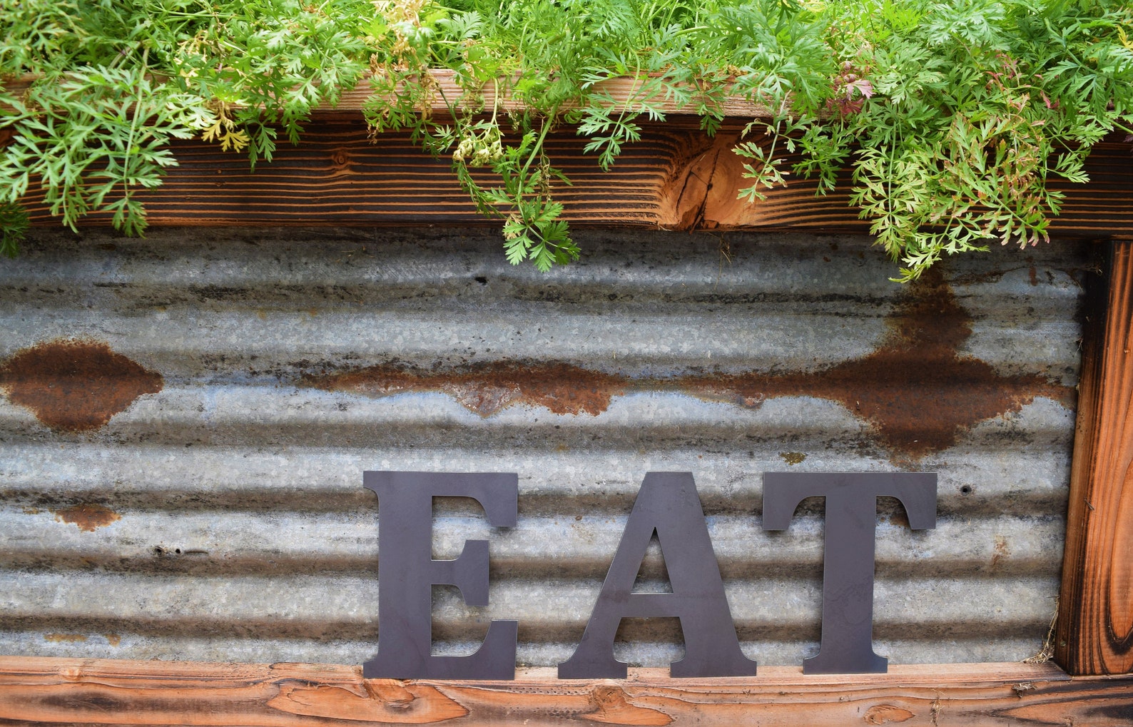 Metal EAT Letters Metal Sign Rustic Art Metal Etsy