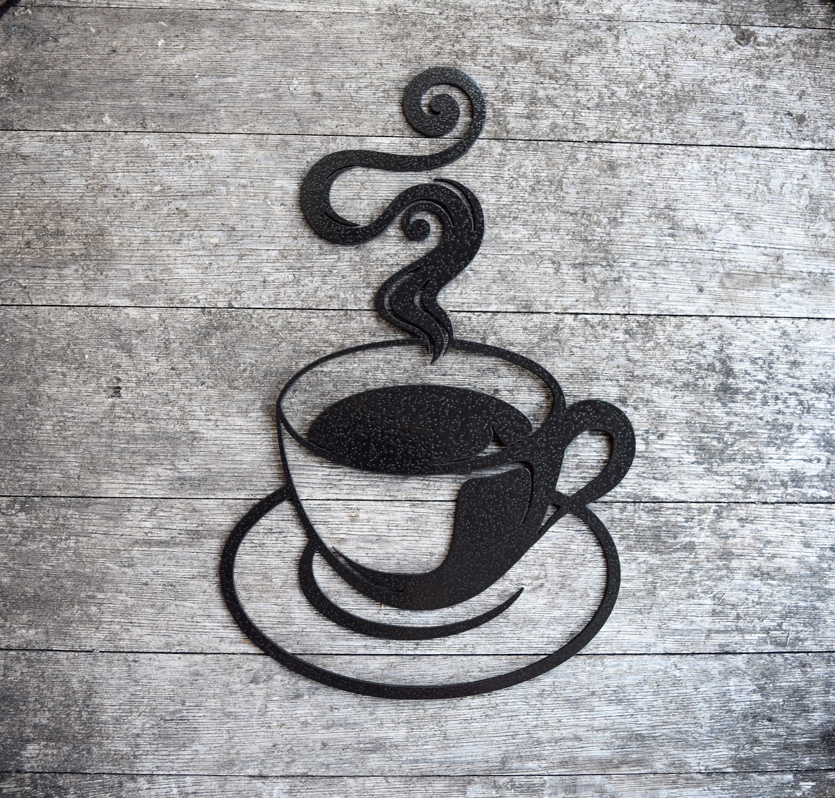 Metal Coffee Cup Wall Decor Black Coffee Cup Silhouette - Temu