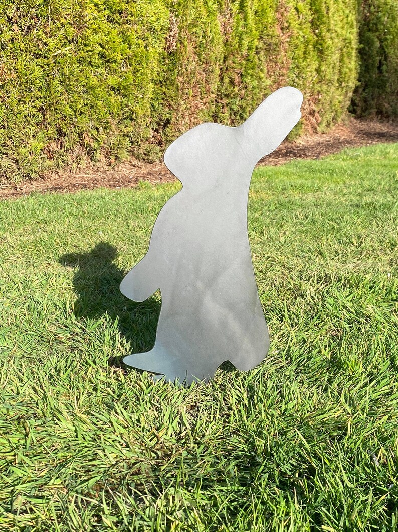 Rabbit Garden Stakes Bunny Yard Stakes Staked Yard Art Metal Staked Rabbits Custom Yard Art Easter Yard Art Easter Bunny Yard Rabbit #2