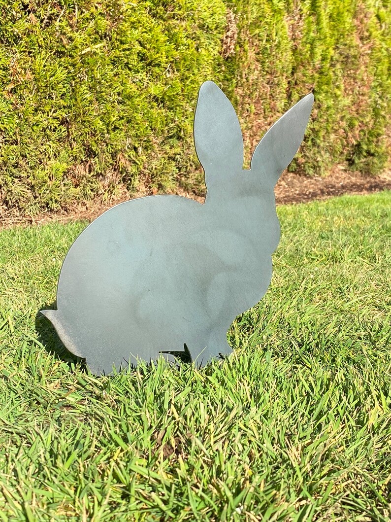 Rabbit Garden Stakes Bunny Yard Stakes Staked Yard Art Metal Staked Rabbits Custom Yard Art Easter Yard Art Easter Bunny Yard Rabbit #1