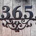Flourished Metal Outdoor Home Address Sign|Personalized House Number Plaque. Address Plaque. Outdoor Sign. House Number Plaque. Door Numbers 