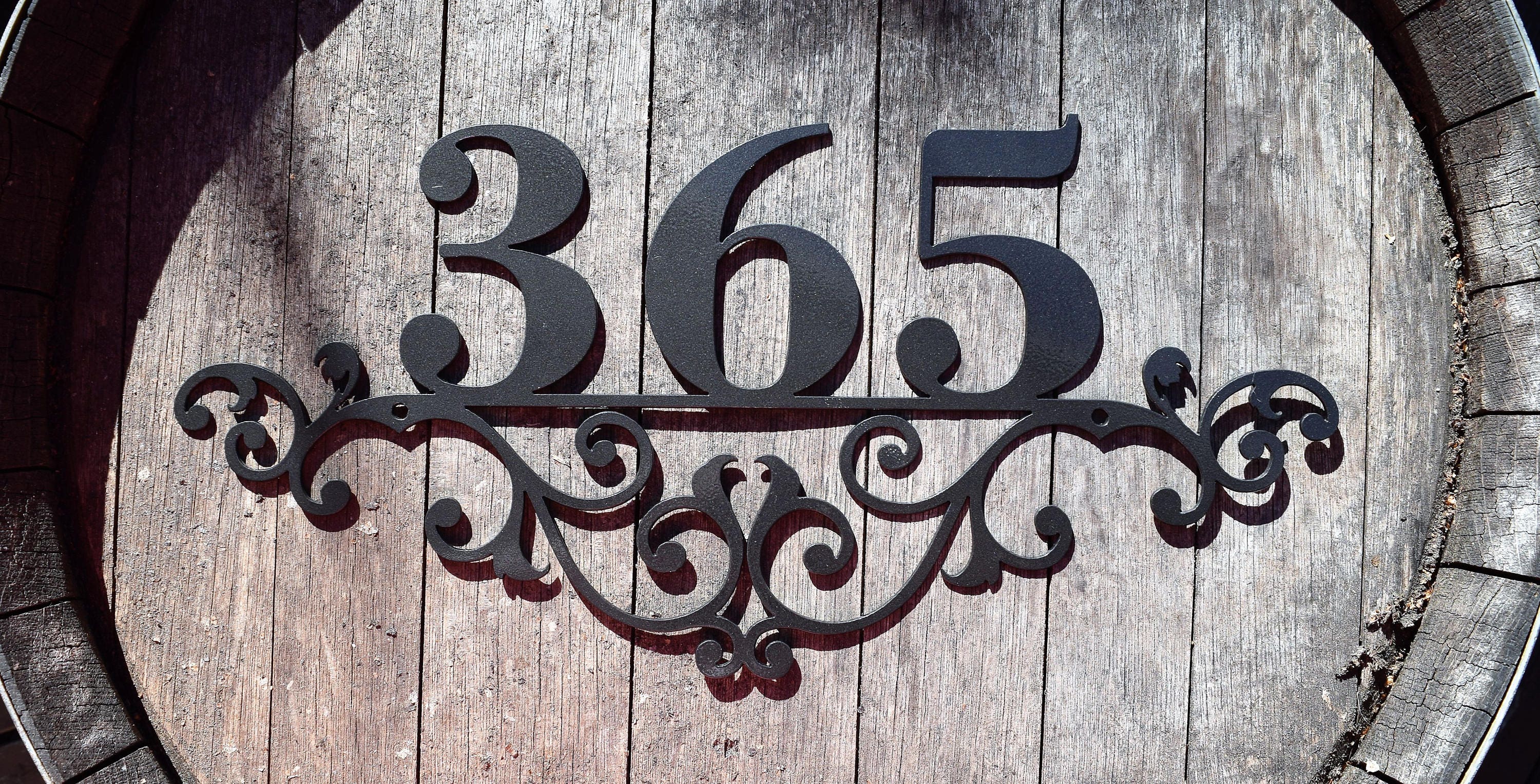 Flourished Metal Outdoor Home Address Sign